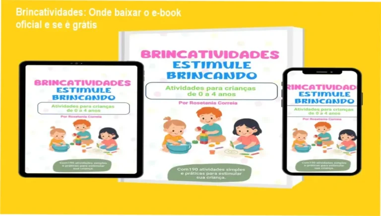 Brincatividades: Onde baixar o e-book oficial e se é grátis 5 Capa do e-book Brincatividades com atividades para crianças de 0 a 4 anos