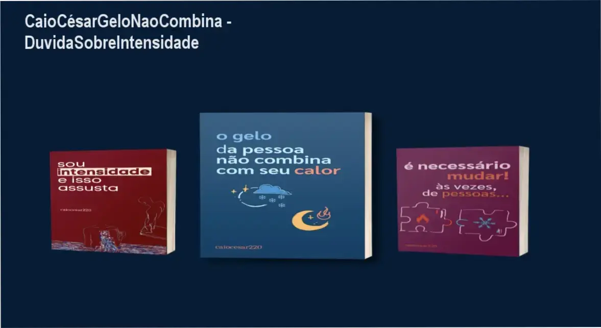 Pessoa refletindo sobre a dualidade entre calor e gelo em um relacionamento, segurando um livro com frase de impacto