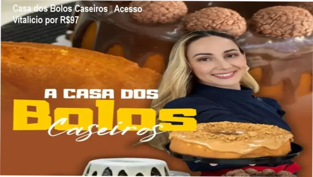 Casa dos Bolos Caseiros – Acesso Vitalício por R$97 1 Casa dos Bolos Caseiros de Marrara Bortoloti – acesso vitalício