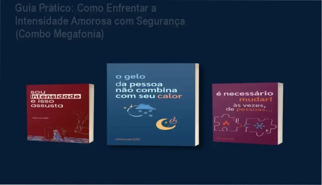 Guia Prático: Como Enfrentar a Intensidade Amorosa com Segurança (Combo Megafonia) 1 Diagrama didático mostrando equilíbrio entre calor emocional (ponta flamejante) e blocos de gelo representando limites sólidos, com ícone de escudo destacando proteção emocional
