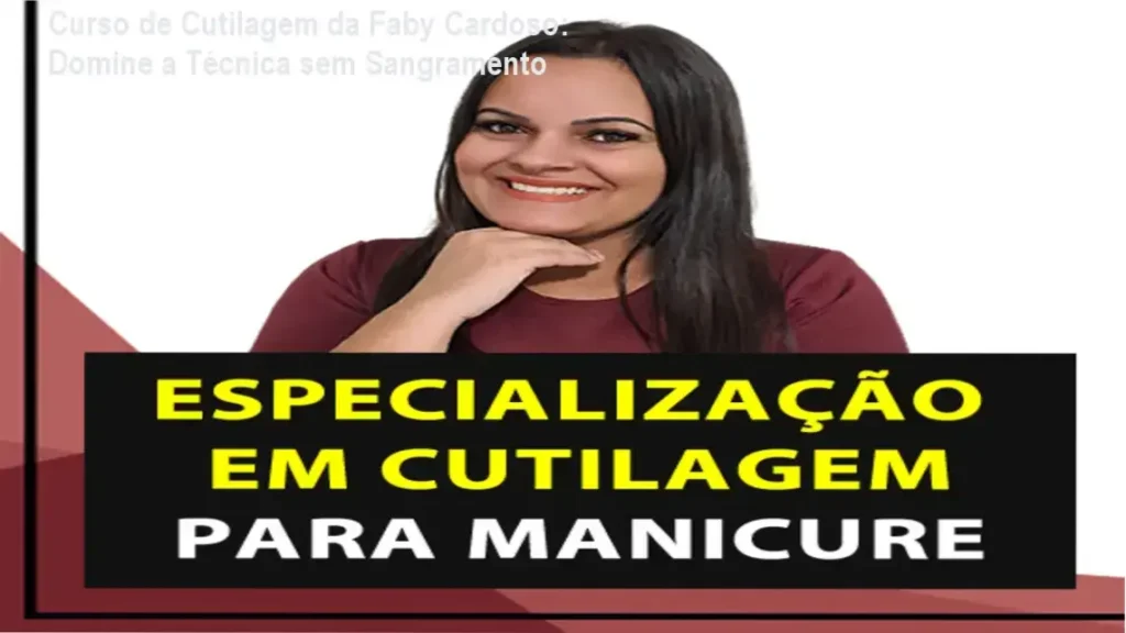 Foto demonstrativa de uma manicure profissional aplicando a técnica de cutilagem perfeita ensinada por Faby Cardoso