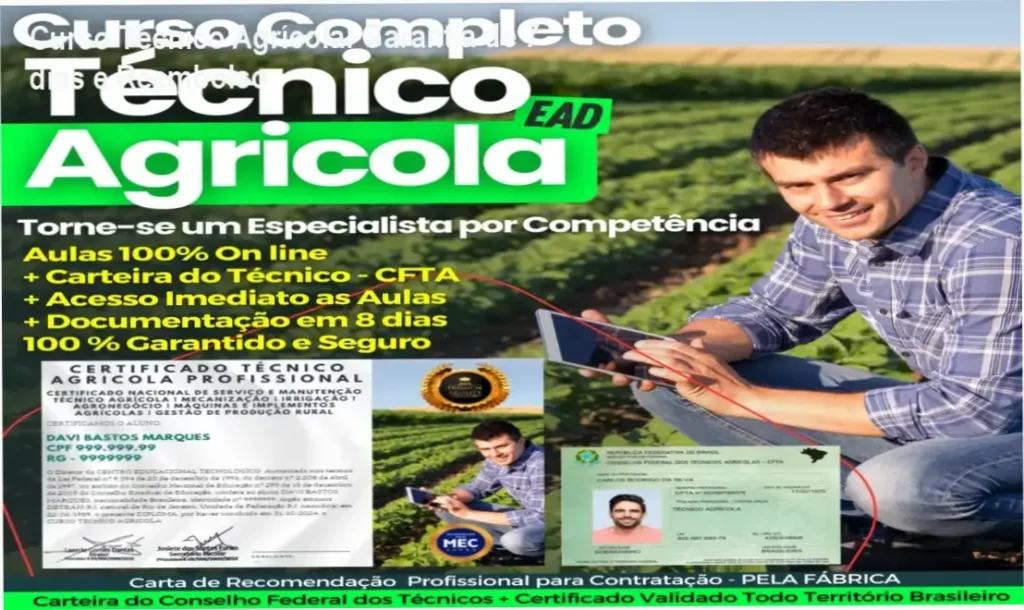 Curso Técnico Agrícola por Competência da Development LTDA – compra segura e acesso oficial