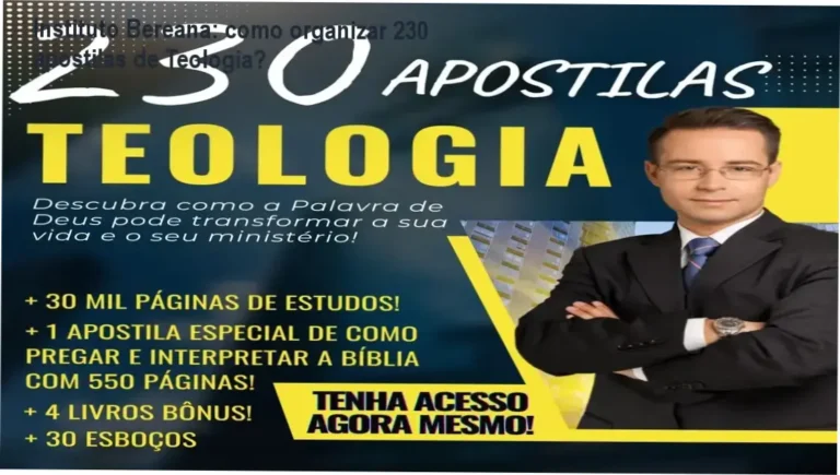 Instituto Bereana: como organizar 230 apostilas de Teologia? 16 Danilo Moraes apresentando as 230 apostilas de Teologia em PDF com bônus e esboços de pregação