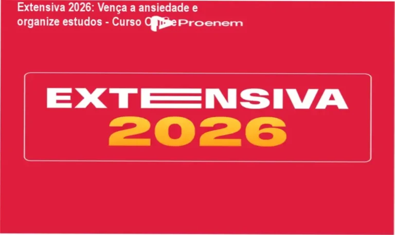 Imagem demonstrando a tela do curso Extensiva 2026 com foco em organização de estudos para o ENEM