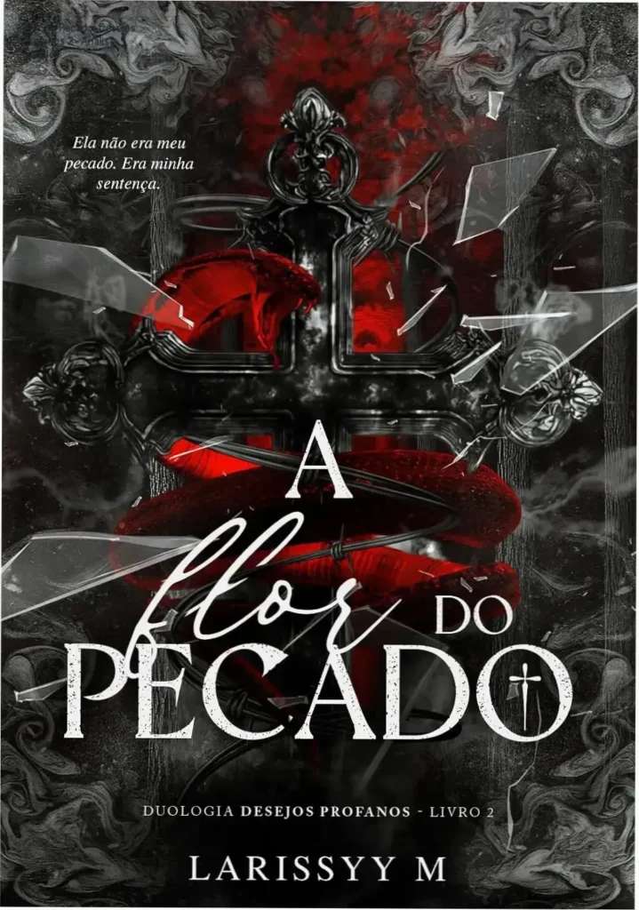 Capa destacada do eBook Flor do Pecado mostrando uma cena intrigante entre os personagens principais.