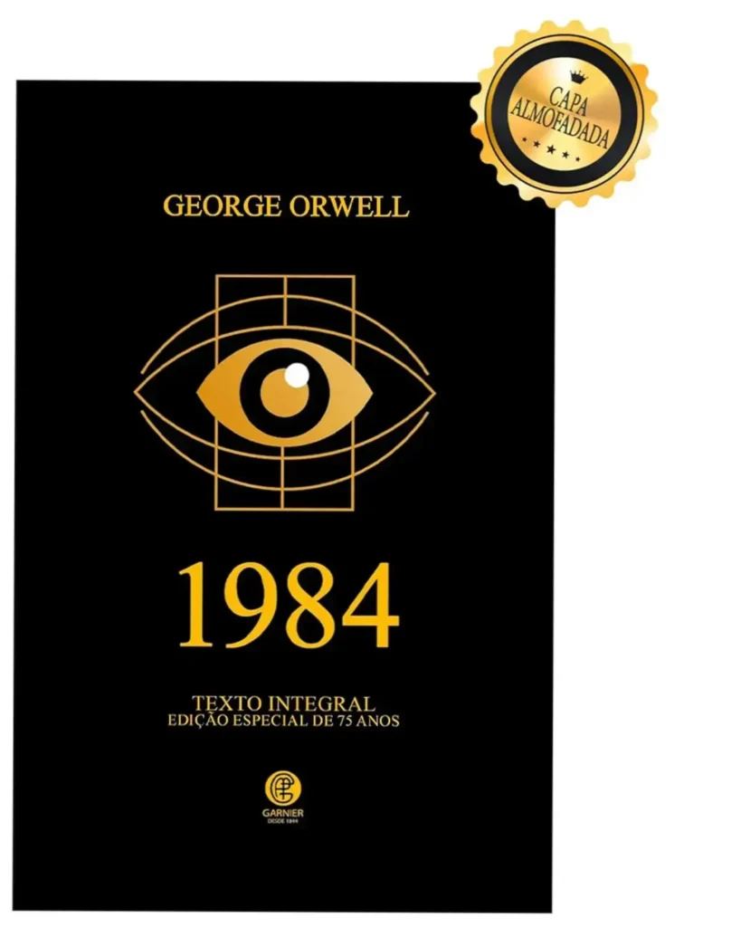 Livro 1984 edição de luxo almofadada de George Orwell com capa dura e detalhes em hot-stamping