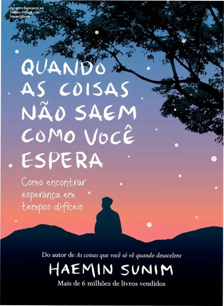 Encontre Esperança em Tempos Difíceis com Haemin Sunim 1 Capa do livro 'Quando as coisas não saem como você espera: Como encontrar esperança em tempos difíceis' de Haemin Sunim