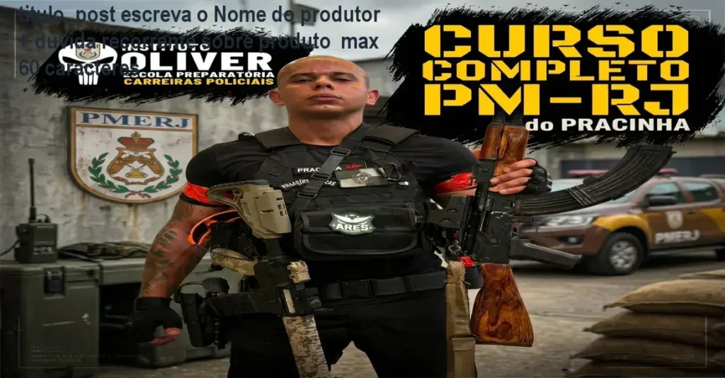 titulo_post escreva o Nome do produtor + duvida recorrente sobre produto max 60 caracteres 1 Estudante revisando materiais de preparação para concurso PM-RJ com orientação do Instituto Oliver