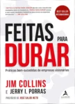 Capa do livro 'Feitas para Durar' mostrando os autores Jim Collins e Jerry Porras, símbolos icônicos da gestão empresarial sustentável