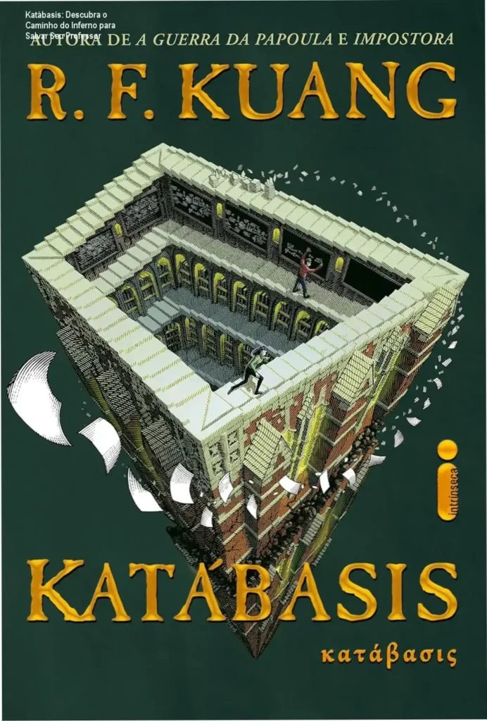 Katábasis: Descubra o Caminho do Inferno para Salvar Seu Professor 1 Capa do livro Katábasis com ilustrações de magia analítica e personagens principais.