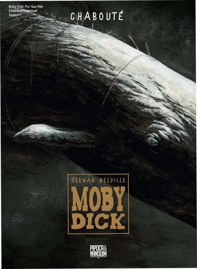 Capa do livro Moby Dick com destaque para o título e ilustrações artísticas.