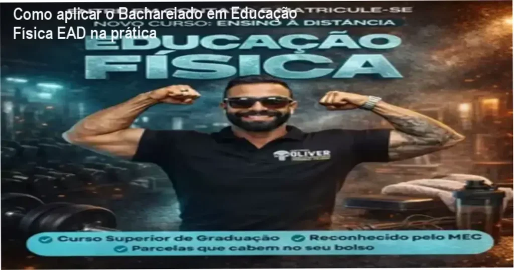Tela do curso Mateus Oliver Superior Educação Física EAD mostrando módulos, certificado digital e suporte via WhatsApp
