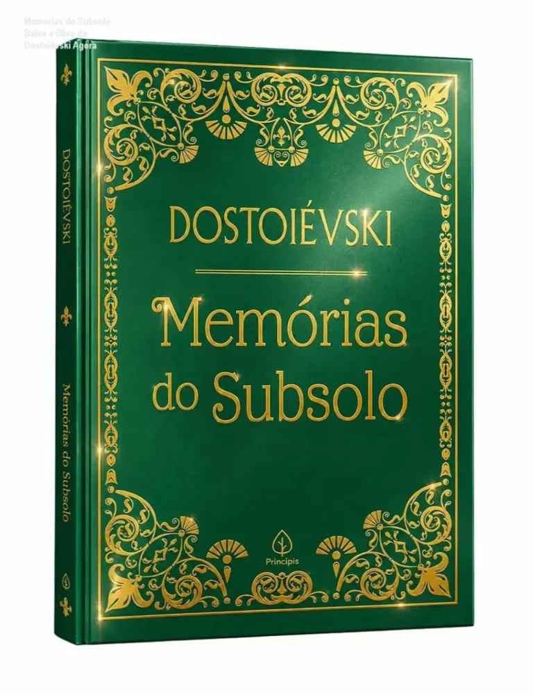 Memórias do Subsolo: Baixe a Obra de Dostoiévski Agora 3 Capa estilizada de Memórias do Subsolo de Fiódor Dostoiévski em texto branco sobre fundo escuro