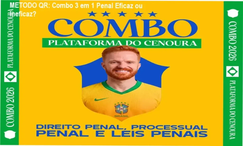 METODO QR: Combo 3 em 1 Penal Eficaz ou Ineficaz? 1 Matériais educacionais do METODO QR com QR Code para acesso direto a aulas em vídeo, focados em Direito Penal e Leis Especiais.