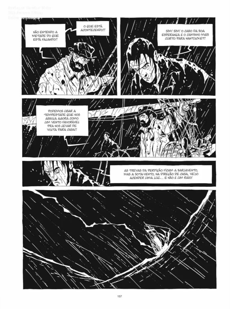 Capa do livro Moby Dick, edição exclusiva da Amazon, com destaque para a arte de Christophe Chabouté