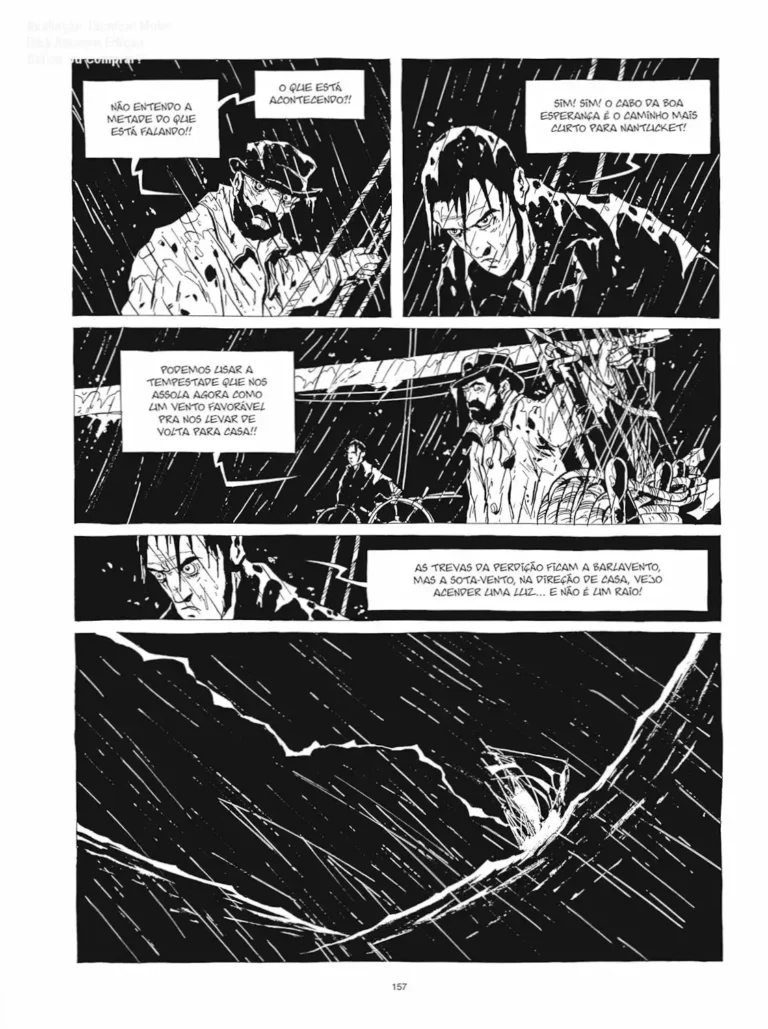 Capa do livro Moby Dick, edição exclusiva da Amazon, com destaque para a arte de Christophe Chabouté