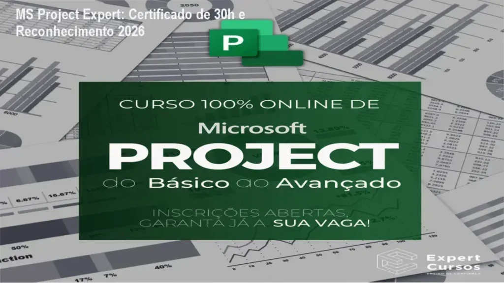 MS Project Expert certificado e carga horária reconhecida