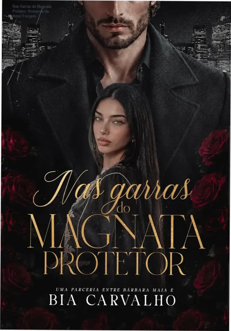 Nas Garras do Magnata Protetor: Romance de Amor Forçado 7 Quadrinhos representando Luther bilionário recluso segurando Samaya jovem em posição protetora com vista para sunset inspiradora