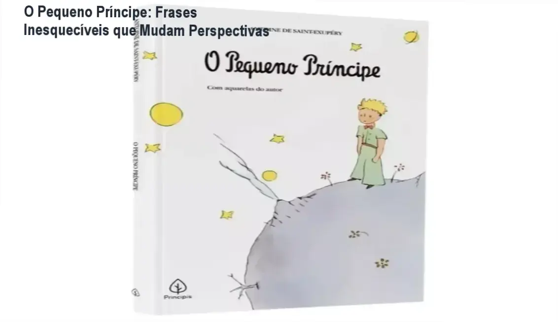 O Pequeno Príncipe: Frases Inesquecíveis que Mudam Perspectivas 1 Capa do livro O Pequeno Príncipe com ilustrações em aquarela do autor Antoine de Saint-Exupéry