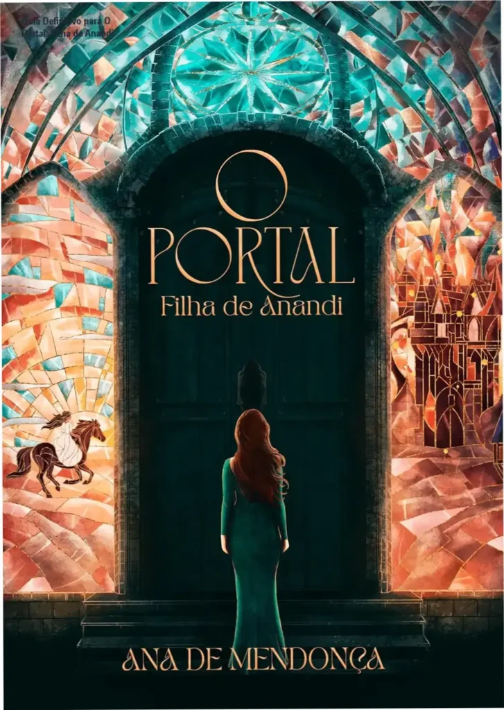 Guia Definitivo para O Portal: Filha de Anandi 1 Capa do livro 'O Portal: Filha de Anandi' com ilustrações de Hannah e Noa e elementos mágicos da história.