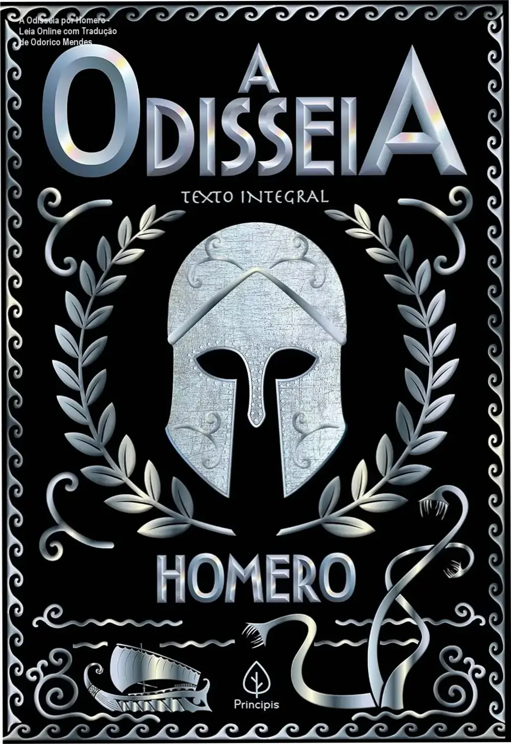 Capa digital do eBook A Odisseia com destaque para o título e o autor