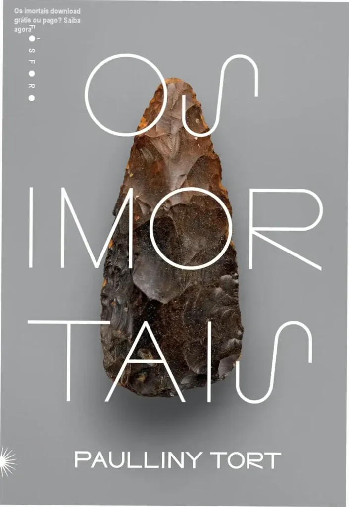 Capa do livro Os imortais com neandertais e sapiens em cenário pré-histórico