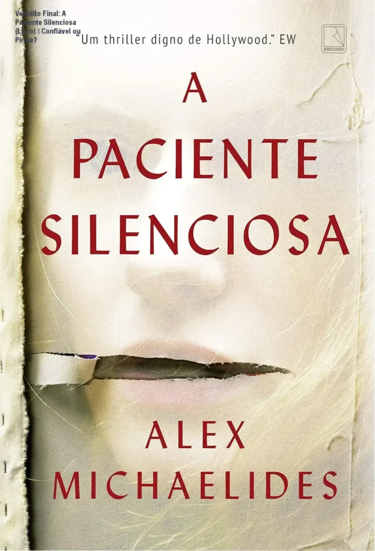 Veredito Final: A Paciente Silenciosa (Livro) – Confiável ou Pirata? 6 Capa minimalista do livro 'A Paciente Silenciosa' de Alex Michaelides, com fundo neutro e destaque para o título em fonte elegante.