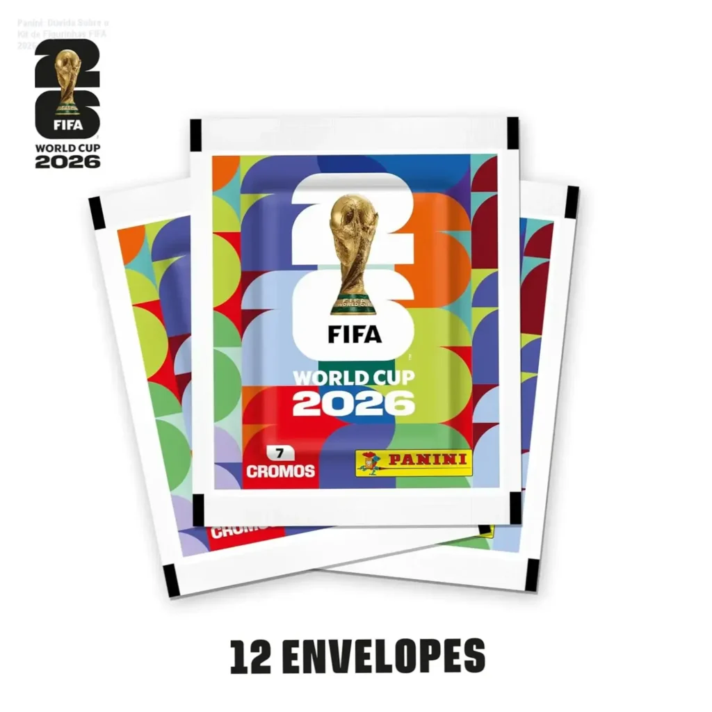 Panini: Dúvida Sobre o Kit de Figurinhas FIFA 2026 1 Kit Panini FIFA World Cup 2026 com 12 envelopes de figurinhas