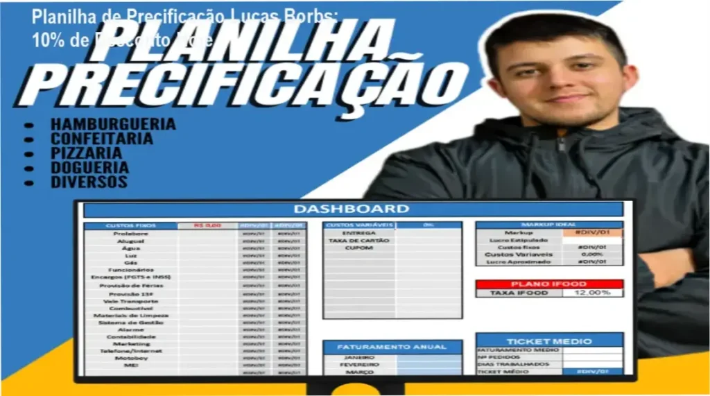 Planilha de Precificação Lucas Borbs: 10% de Desconto Hoje 1 Planilha Lucas Borbs credibilidade e confiança