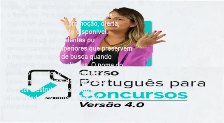 titulo_post escreva um título contendo o Nome do Produto/Autor. Variações: cupom de desconto, promoção, oferta, menor preço, desconto disponível. Utilize termos equivalentes ou semanticamente superiores que preservem a mesma intenção de busca quando identificar opções melhores. O nome do produto ou autor pode aparecer no início, meio ou final do título. Pode inverter a estrutura para aumentar a diversidade dos títulos. Máx. 60 caracteres. 1 Português para Concursos 4.0 Carol Mendonça autoridade e confiança comprovada