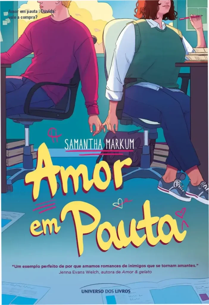 Amor em pauta – Dúvida: vale a compra? 1 Capa do romance Amor em pauta de Samantha Markum, destaque para a rivalidade romântica