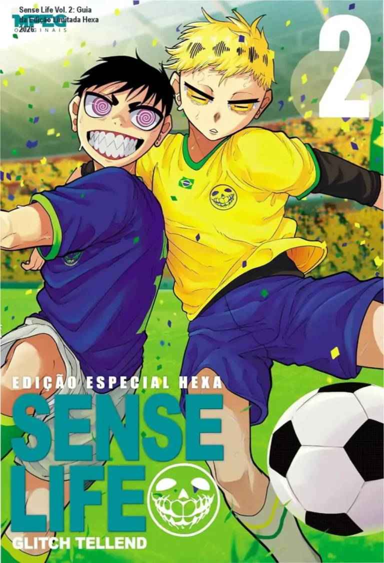 Sense Life Vol. 2: Guia da Edição Limitada Hexa 2026 13 Capa variante especial Hexa da edição de 2026 do mangá Sense Life Volume 2