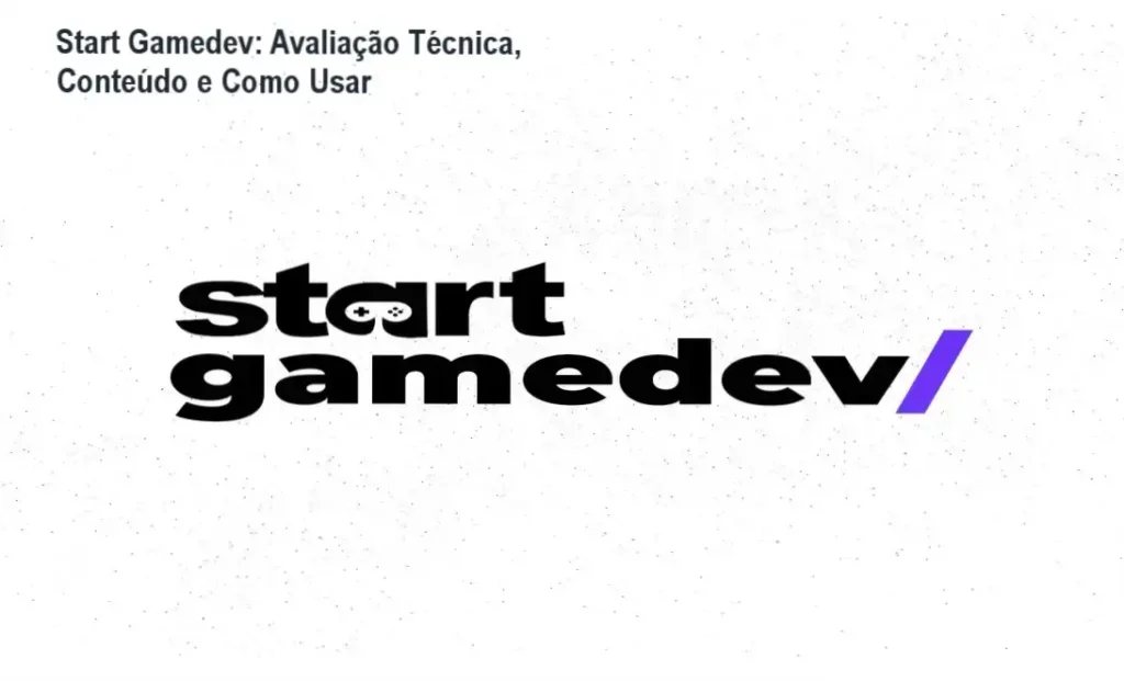 Tela do curso Start Gamedev mostrando criação de RPG 2D top-down