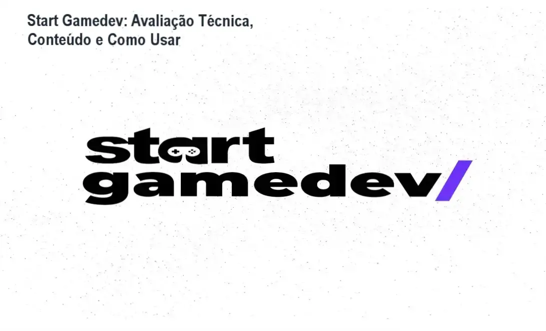 Start Gamedev: Avaliação Técnica, Conteúdo e Como Usar 1 Tela do curso Start Gamedev mostrando criação de RPG 2D top-down