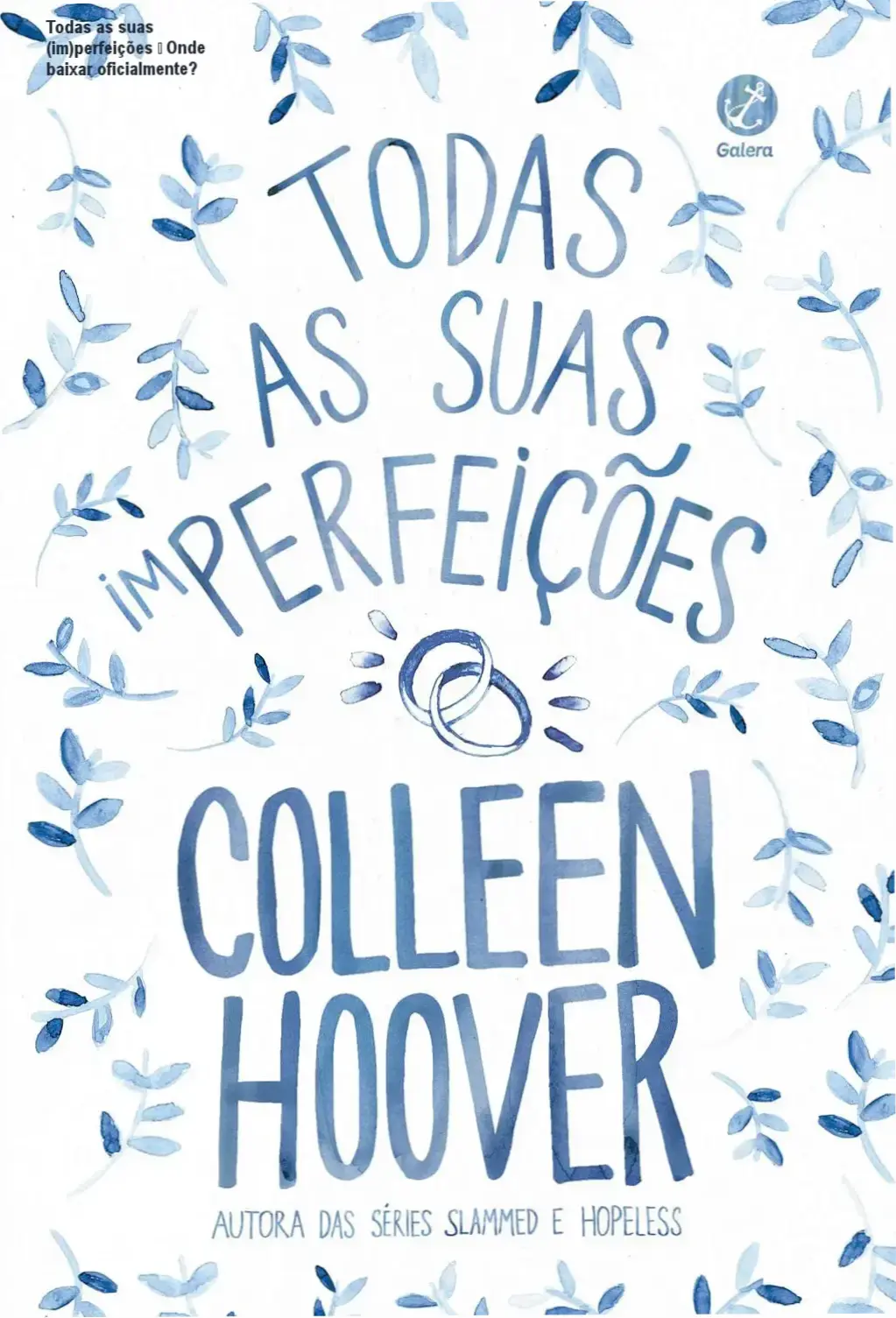 Capa do livro Todas as suas (im)perfeições de Colleen Hoover, destaque para o título em português