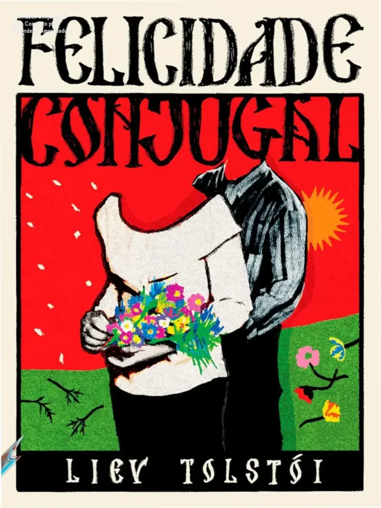 Felicidade Conjugal – O Guia Completo para Entender o Amor Maduro 1 Capa do livro Felicidade Conjugal com destaque para a arte do designer Caio Maia