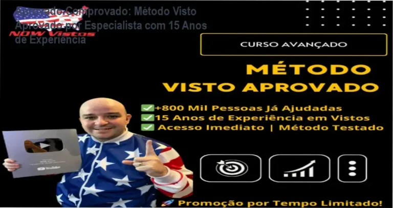 Aprovado Comprovado: Método Visto Aprovado por Especialista com 15 Anos de Experiência 6 Homem olhando para o celular com checklist de documentos do visto americano no fundo