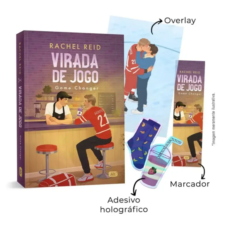 Capa destacada do romance Virada de Jogo, com destaque para o título e personagens principais