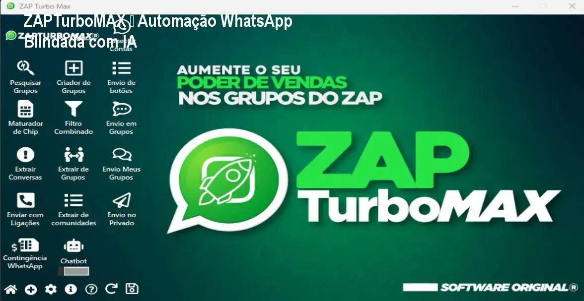 ZAPTurboMAX – Automação WhatsApp Blindada com IA 1 ZAPTurboMAX – Automação WhatsApp Blindada com IA