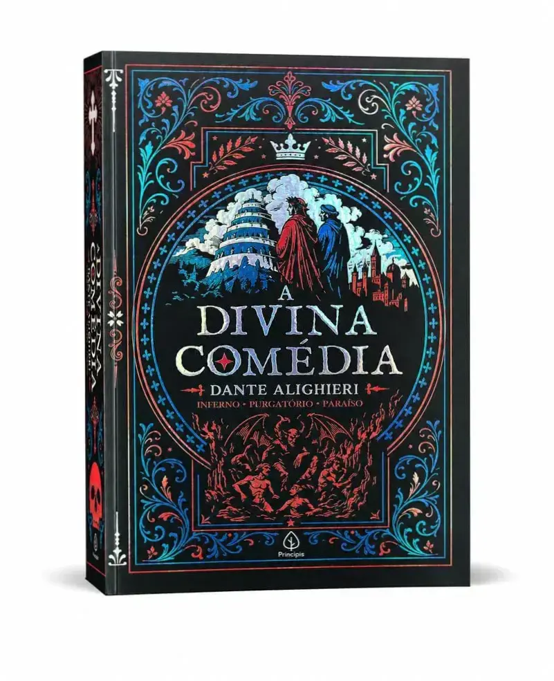 A Divina Comédia - Dante Alighieri | Dossiê Completo 1 Capa dura com relevo do livro A Divina Comédia Edição Supreme de Dante Alighieri
