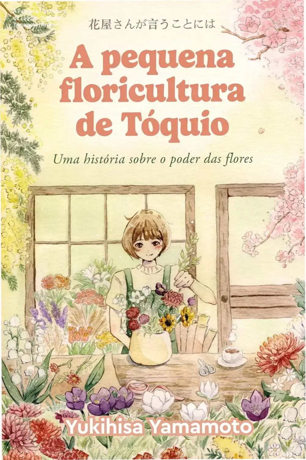 A Pequena Floricultura de Tóquio - Yukihisa Yamamoto | Análise 1 Capa do livro A Pequena Floricultura de Tóquio de Yukihisa Yamamoto com estética minimalista japonesa
