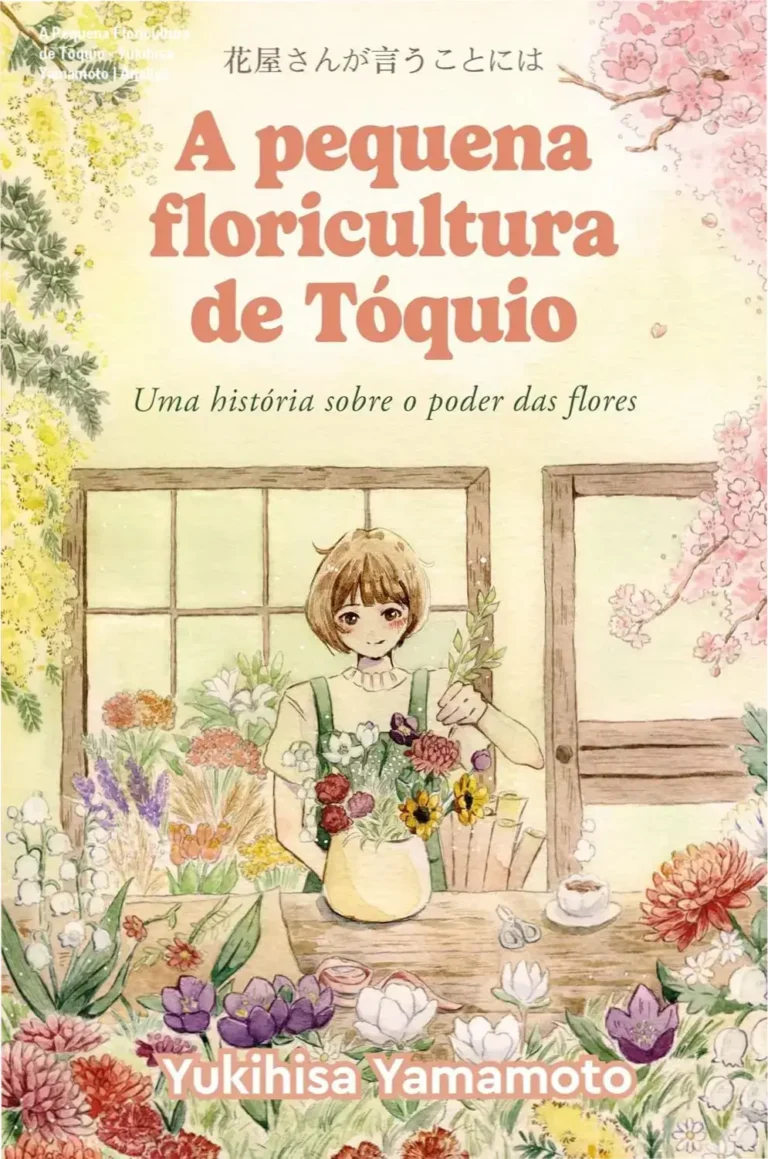 A Pequena Floricultura de Tóquio - Yukihisa Yamamoto | Análise 17 Capa do livro A Pequena Floricultura de Tóquio de Yukihisa Yamamoto com estética minimalista japonesa