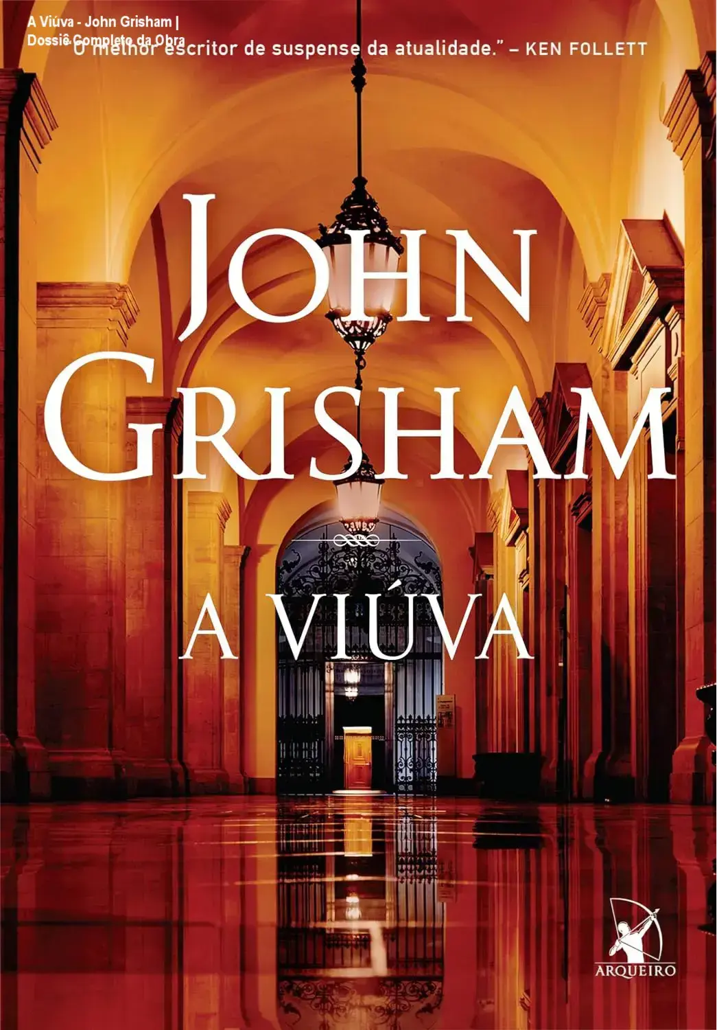 Capa do eBook A Viúva de John Grisham em um dispositivo Kindle