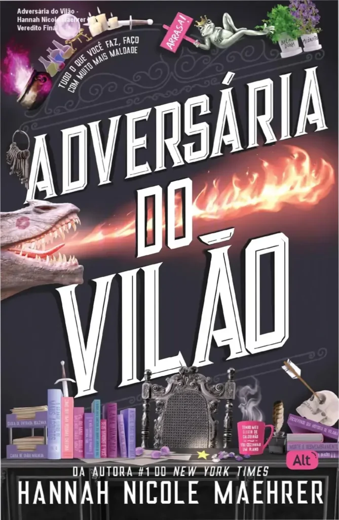 Adversária do Vilão - Hannah Nicole Maehrer | Veredito Final 1 Capa do ebook Adversária do Vilão de Hannah Nicole Maehrer com elementos de fantasia e humor