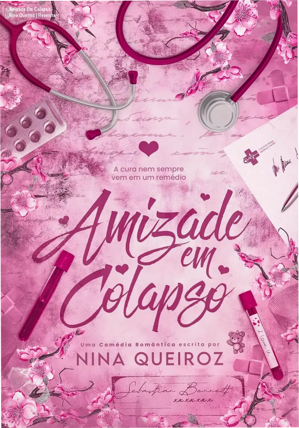 Amizade Em Colapso - Nina Queiroz | Resenha 1 Capa do eBook Amizade Em Colapso de Nina Queiroz com destaque para a química entre protagonista e Sebastian