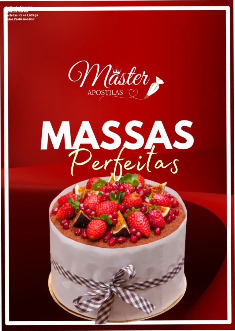 Avaliação Técnica: Apostila Massas Perfeitas R$ 47 Entrega Bolos Profissionais? 12 Apostila Massas Perfeitas Marrara Bortoloti visão interna das receitas e bônus