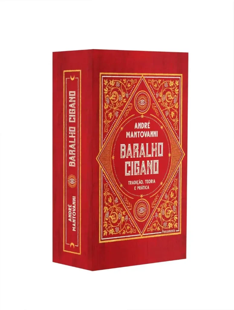 Baralho Cigano: Guia Completo + 36 Cartas para Autoconhecimento e Prática 1 Capa do livro Baralho Cigano de André Mantovanni com ilustrações coloridas de 36 cartas Lenormand e design compacto.