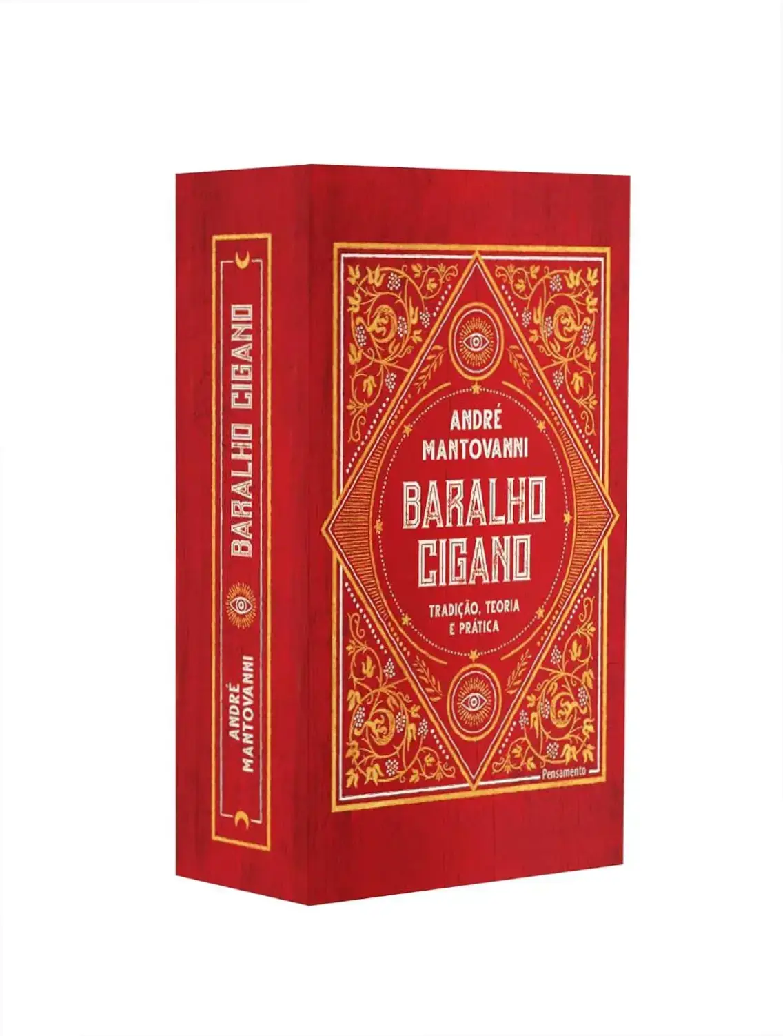 Capa do livro Baralho Cigano de André Mantovanni com ilustrações coloridas de 36 cartas Lenormand e design compacto.