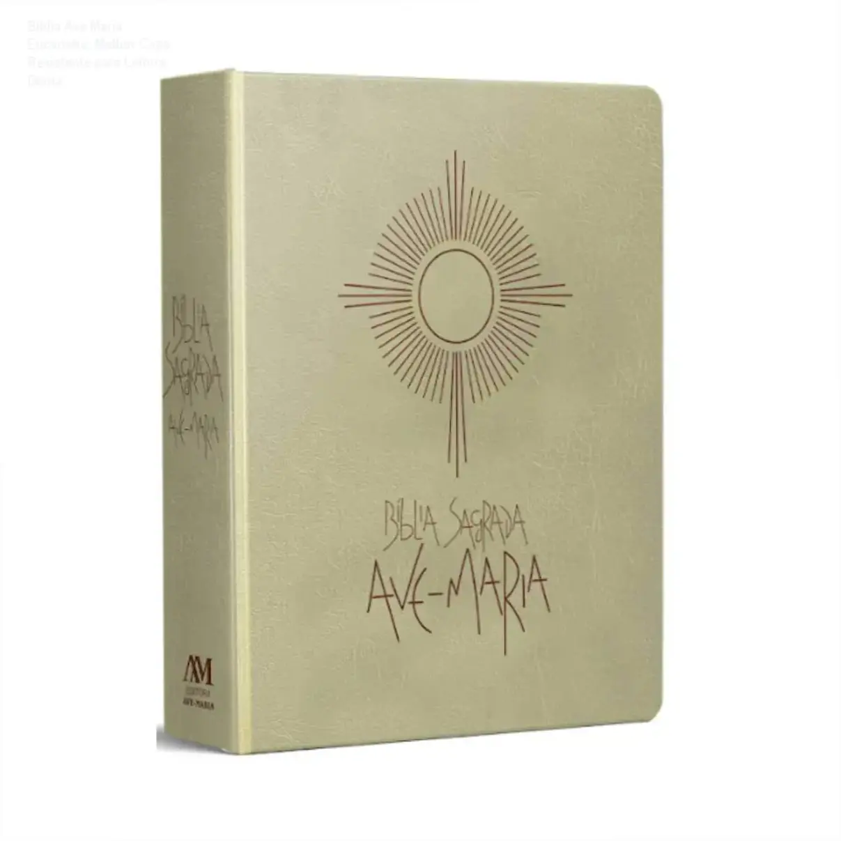 Bíblia Ave Maria Eucaristia: Melhor Capa Resistente para Leitura Diária 1 Capa ilustrada da Bíblia Ave Maria com o símbolo do Santíssimo Sacramento, ideal para primeira comunhão