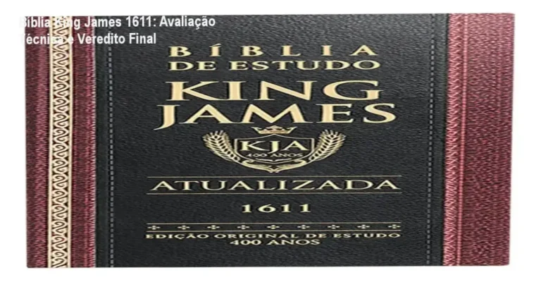 Bíblia Sagrada de Estudo King James 1611 tradicional com capa dura aberta